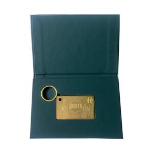 Wicked Starbucks Card Keychain Gold Metal Collectible Limited Edition $0 Balance